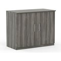 Safco Safco® Medina Series 36" Storage Cabinet with Wood Doors Gray Steel MSCLGS
